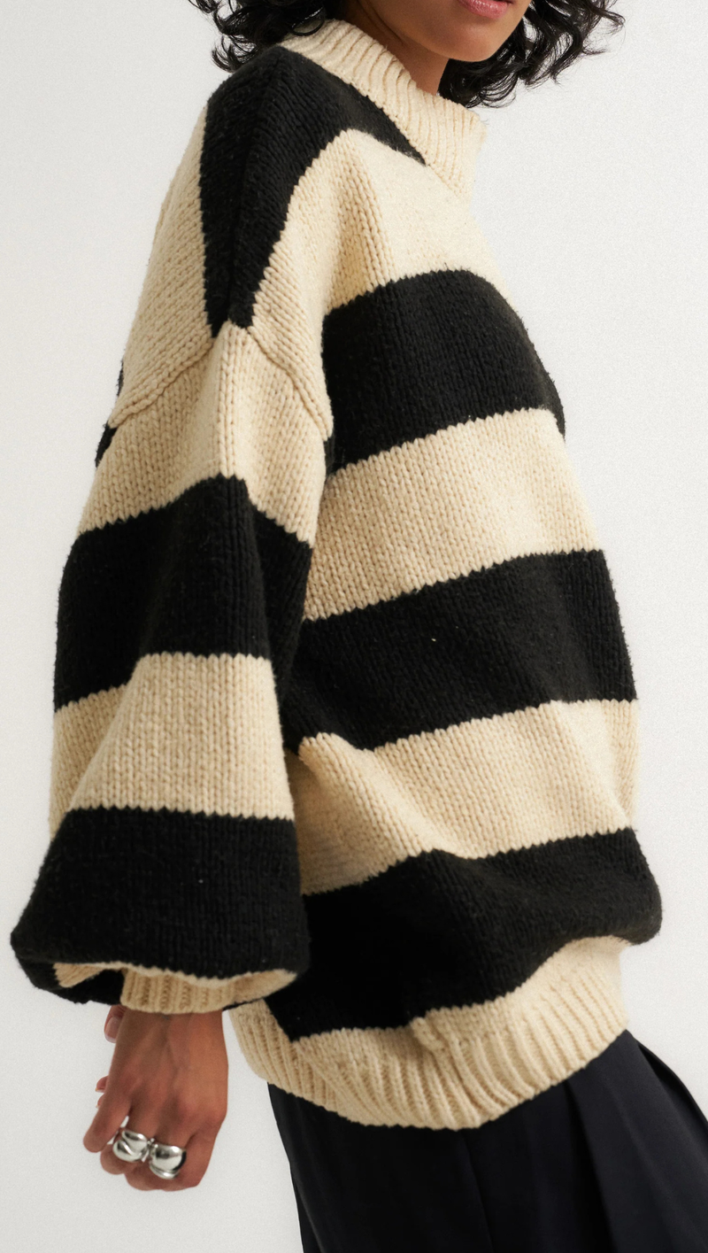 Bellamy Pullover - Black Stripe