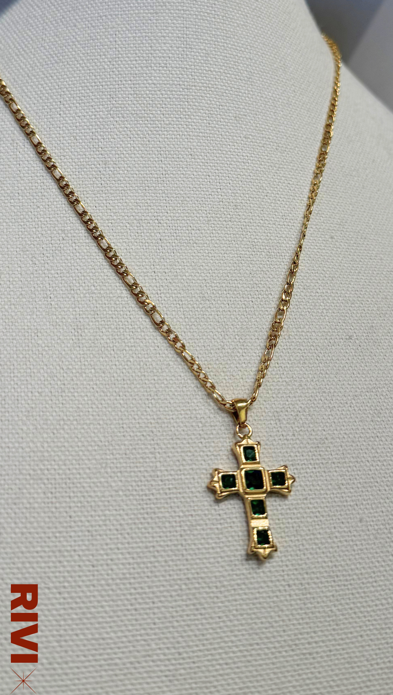 Leon Cross Necklace - Gold Plated Stainless Steel