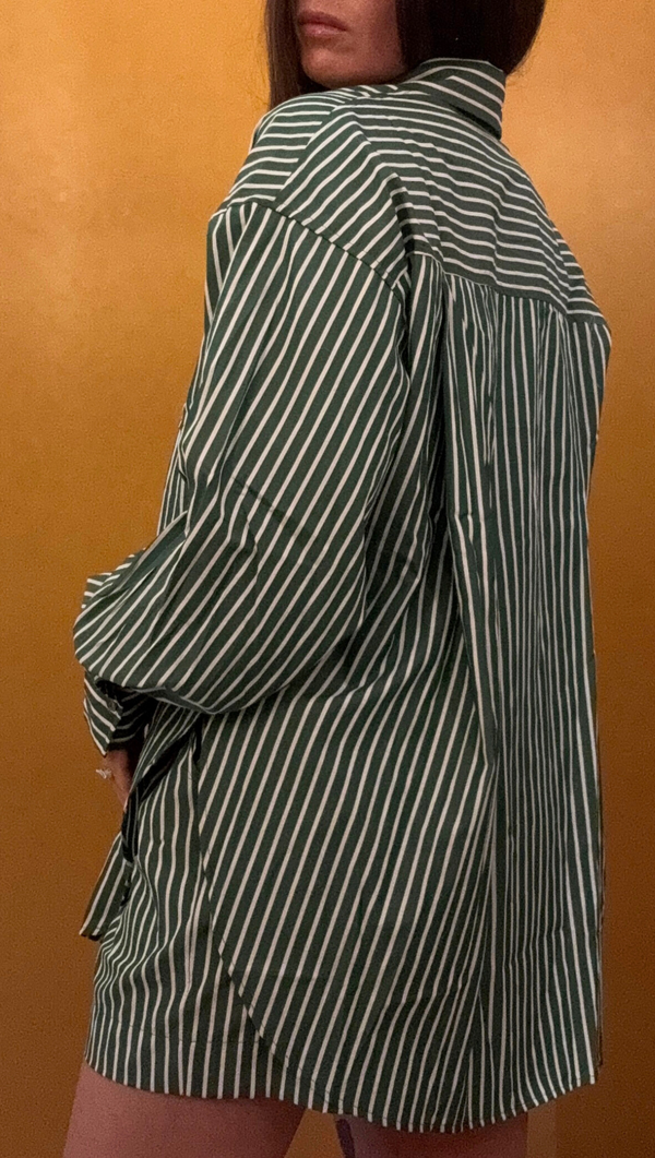 Frankie Pinstripe Button Down - Green