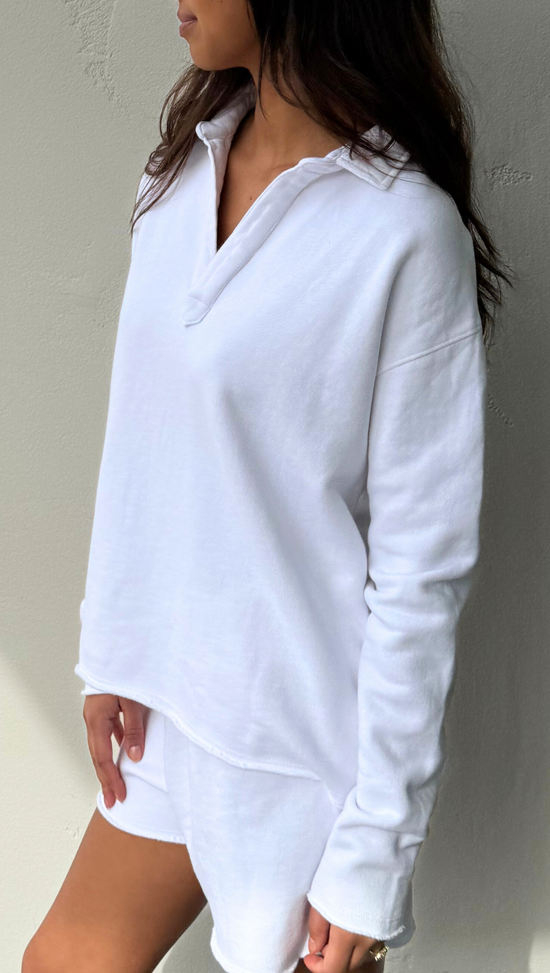 Collared Pullover - White