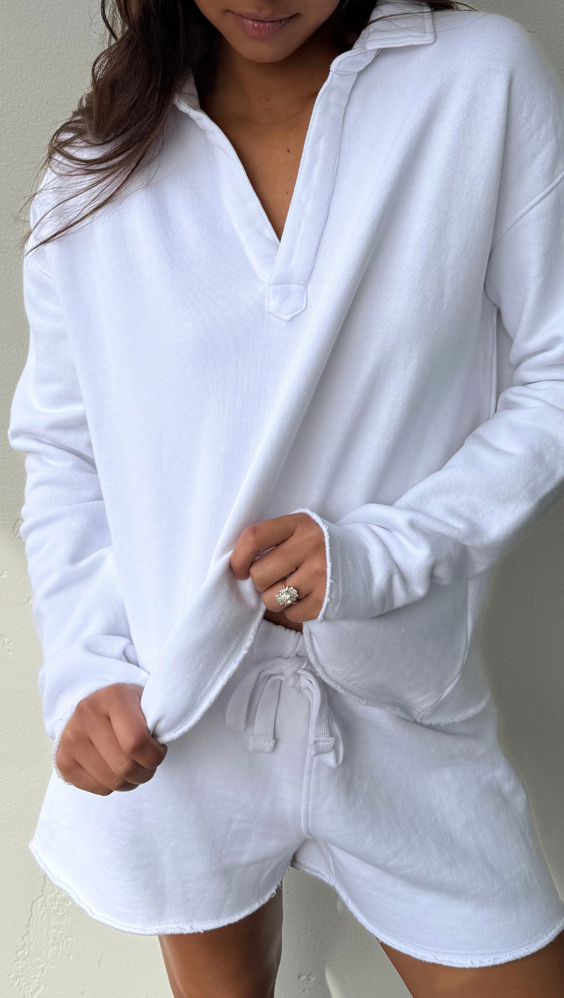 Collared Pullover - White