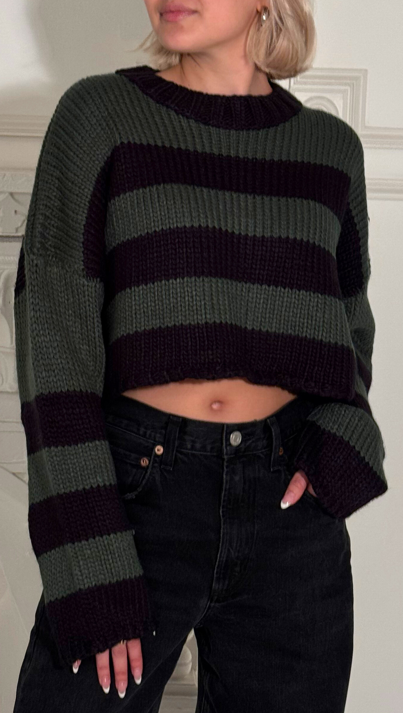 Halley Striped Sweater - Green