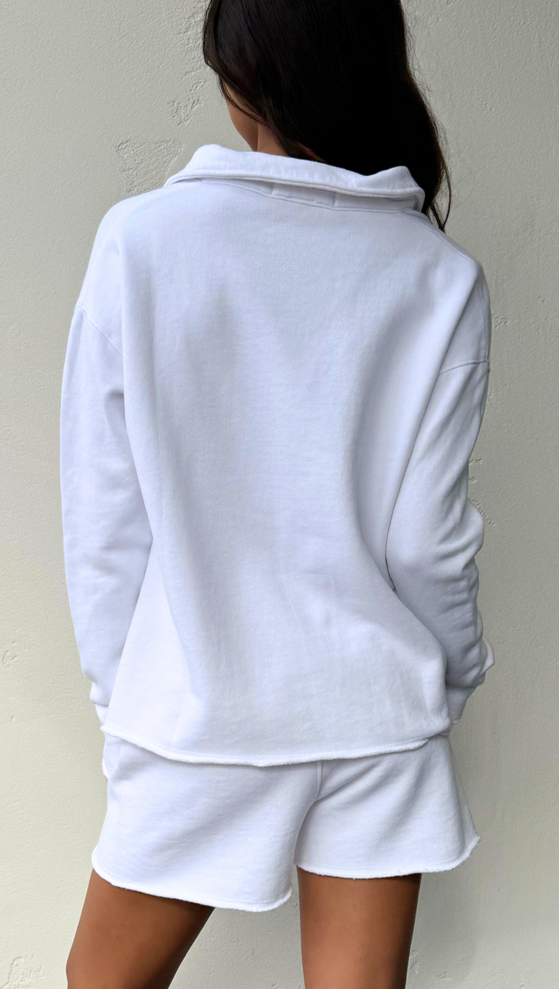 Collared Pullover - White