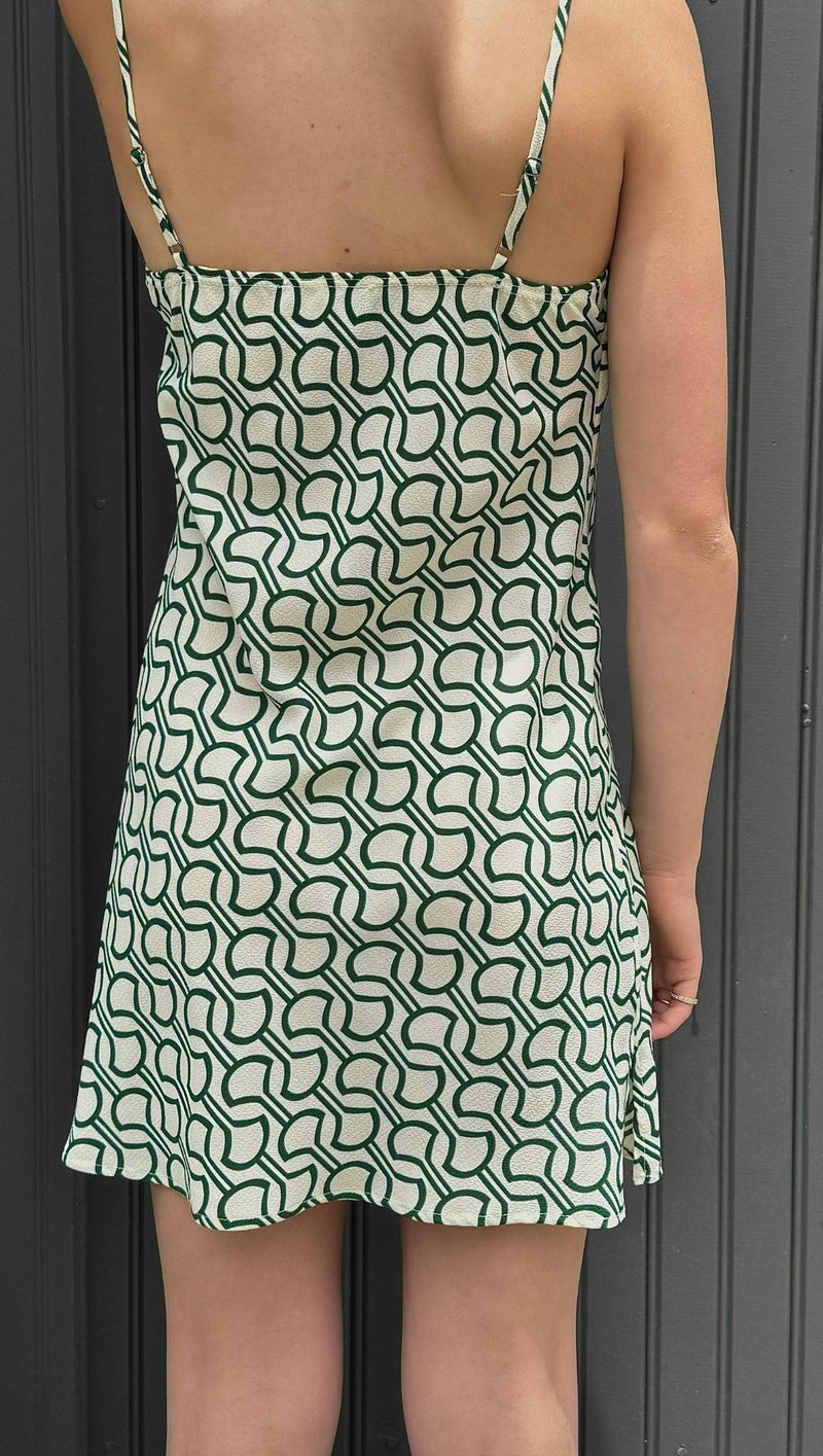 Amy Geo Mini Dress - Cream/Green