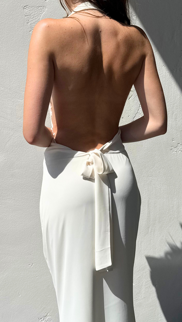 Isla Halter Maxi Dress - Ivory