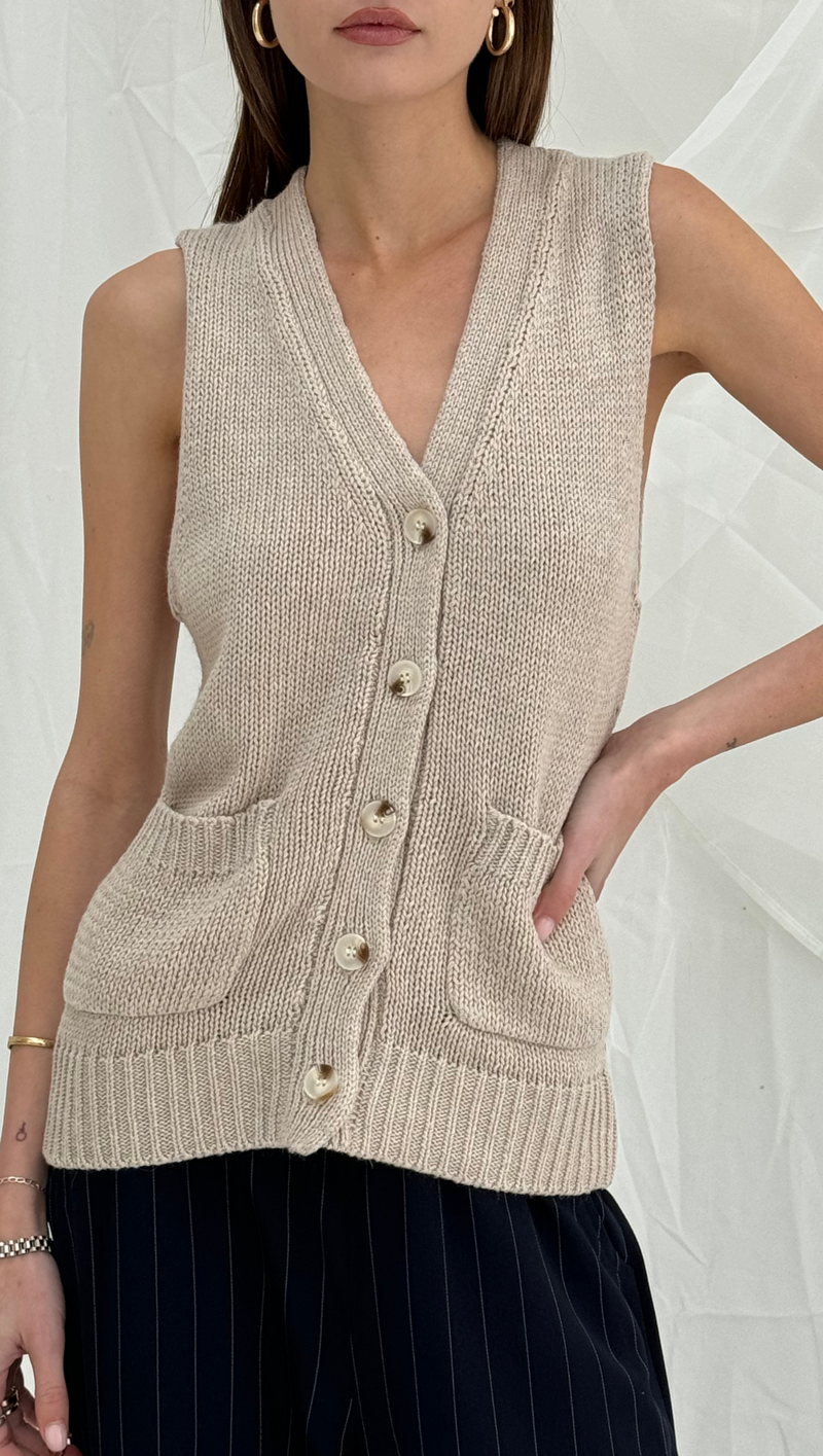 Ken Sweater Vest - Khaki