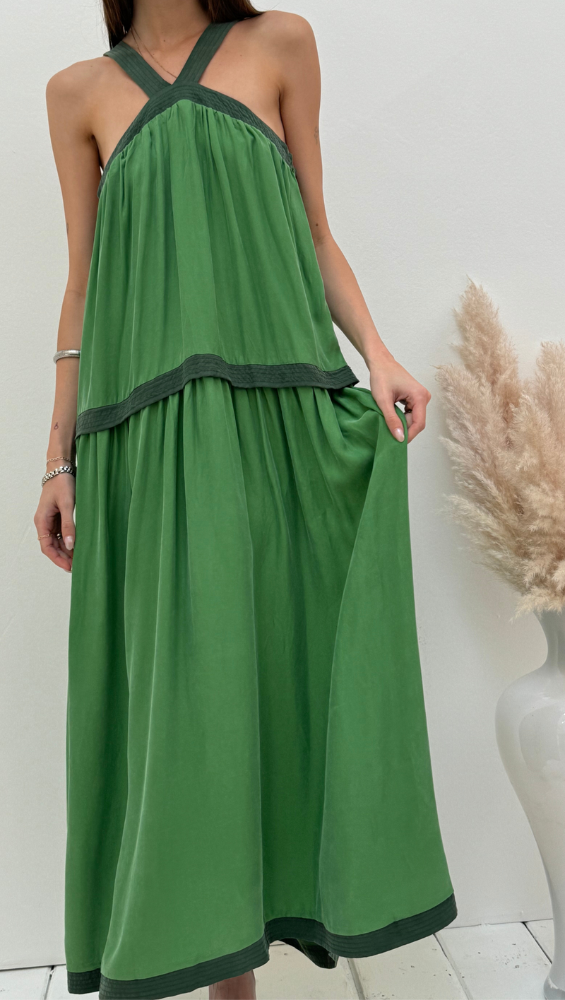 The Lamara Dress - Bottle Green