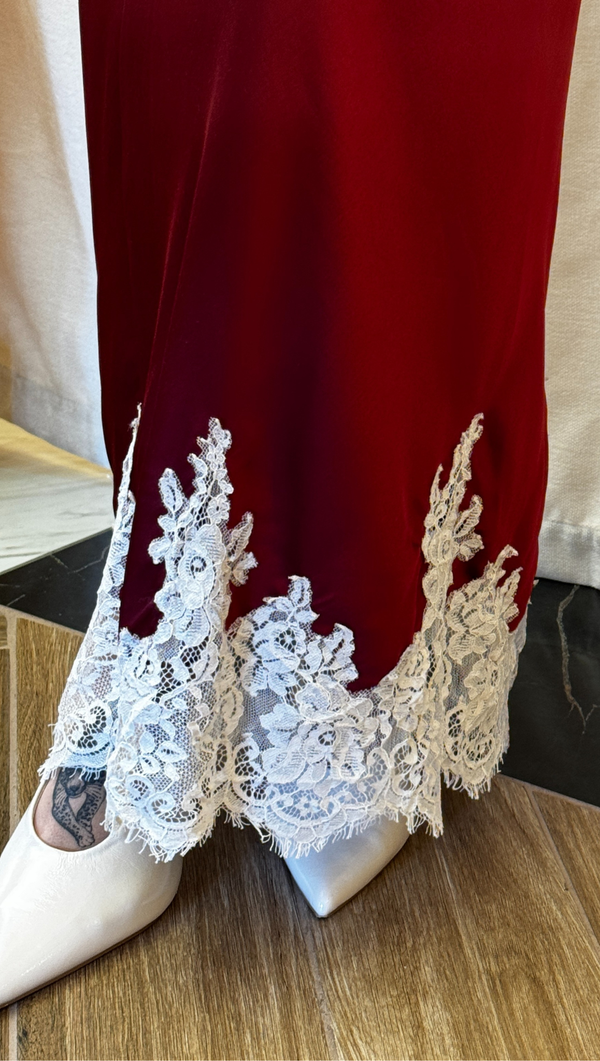 Claire Lace Midi Skirt - Wine