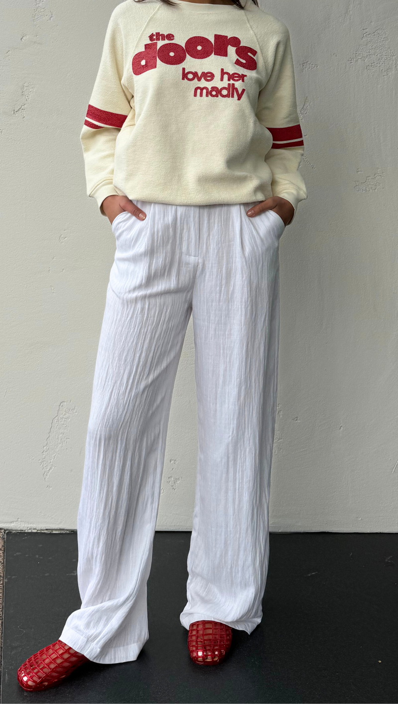 Laura Linen Trouser - White