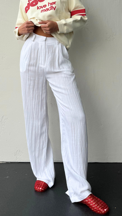 Laura Linen Trouser - White