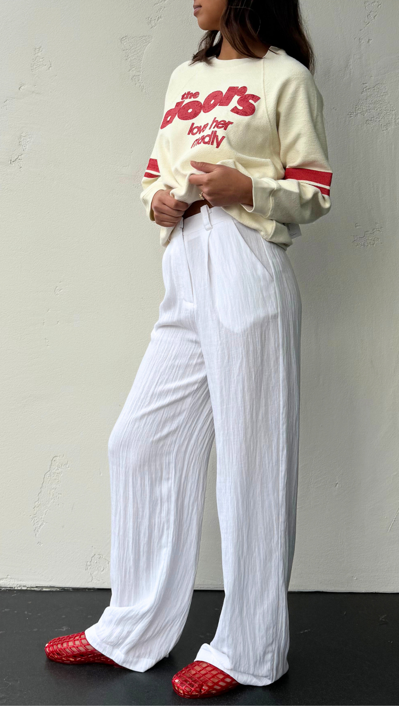 Laura Linen Trouser - White