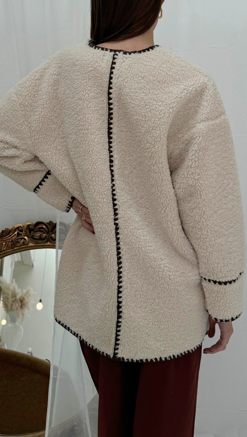 Jane Sweater - Cream/ Chocolate