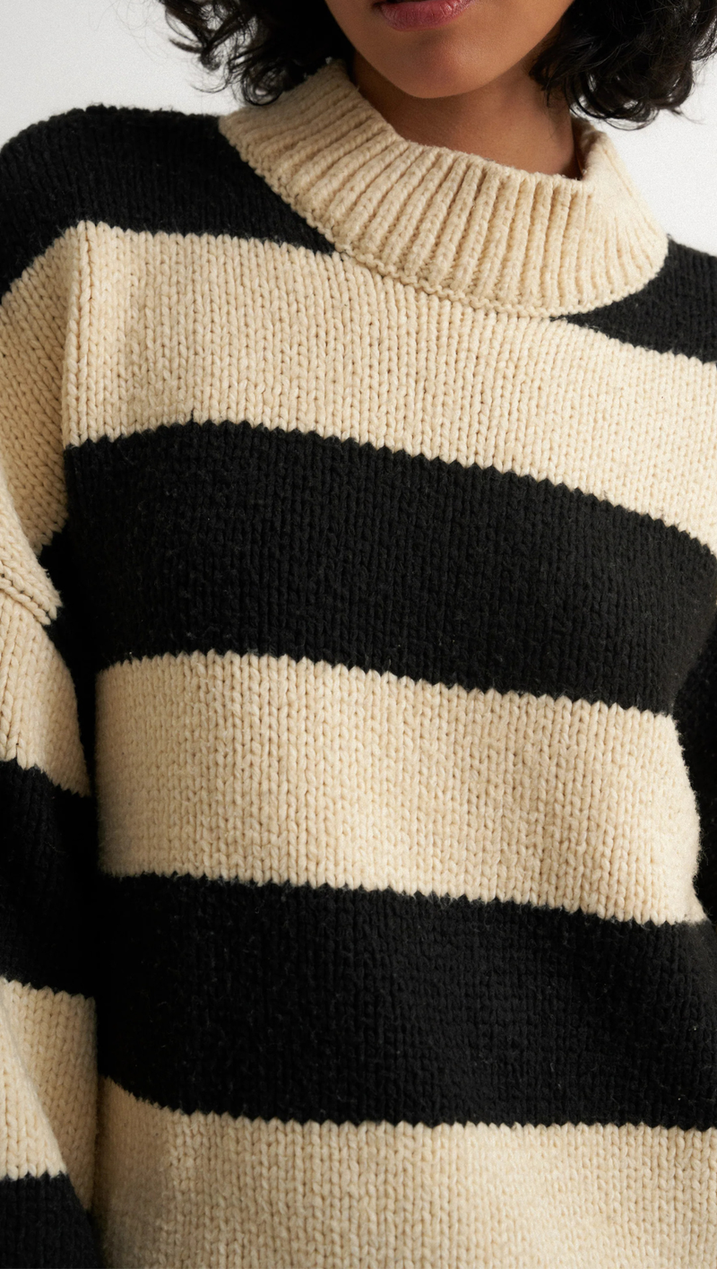 Bellamy Pullover - Black Stripe