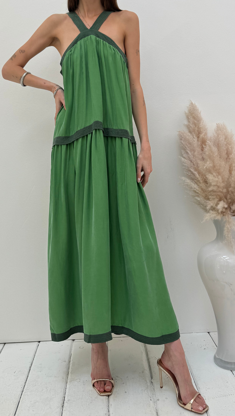 The Lamara Dress - Bottle Green