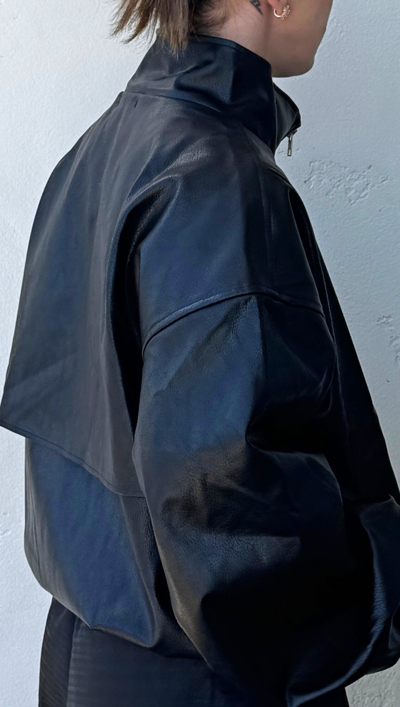Mia Vegan Leather Jacket - Black