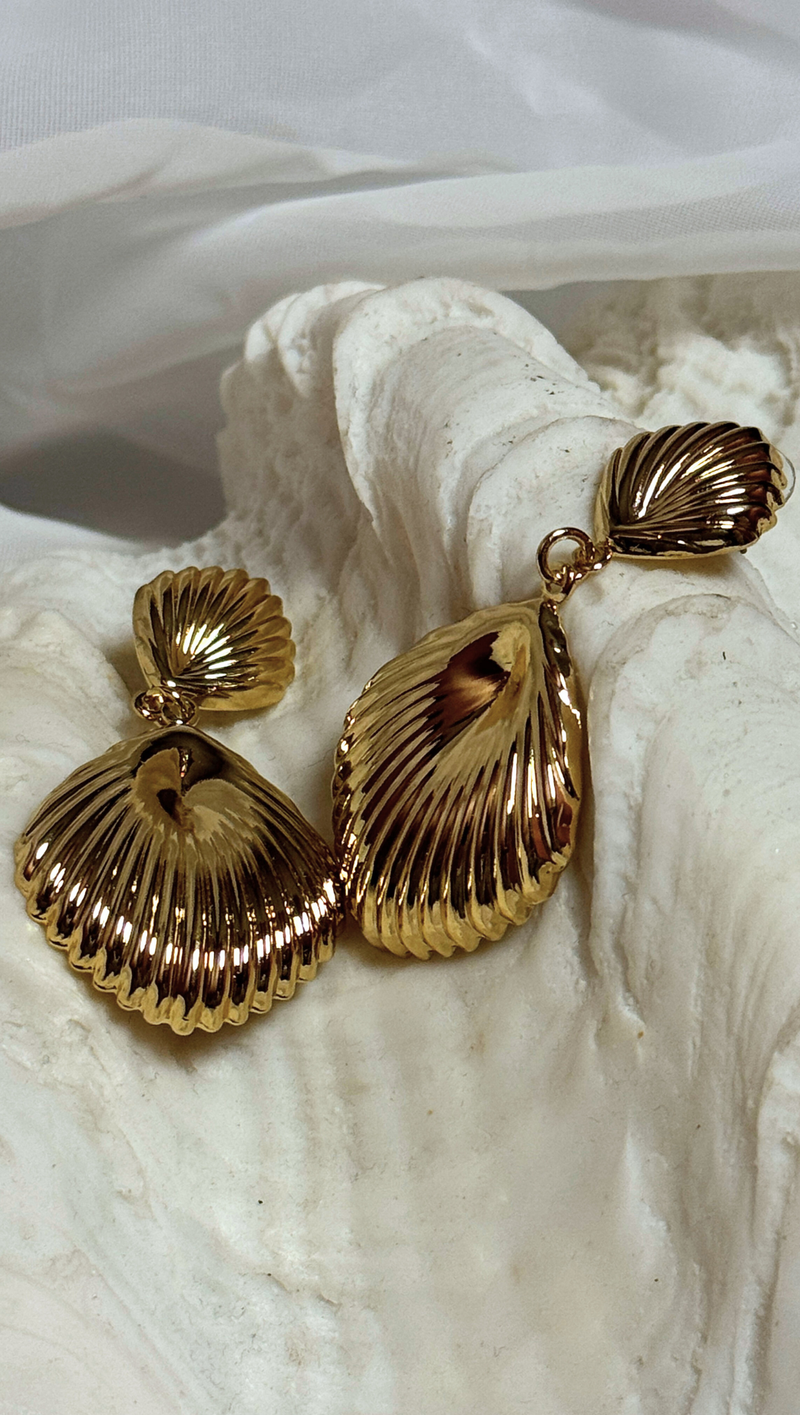 Seashell Dangle Earring - Gold