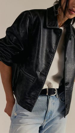 Hera Vegan Leather Jacket - Black