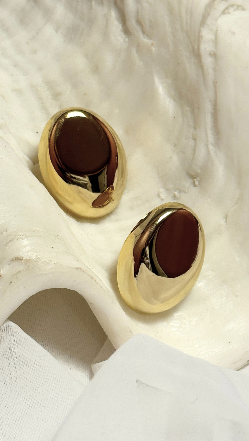 Oval Shape Gold Filled Earrings