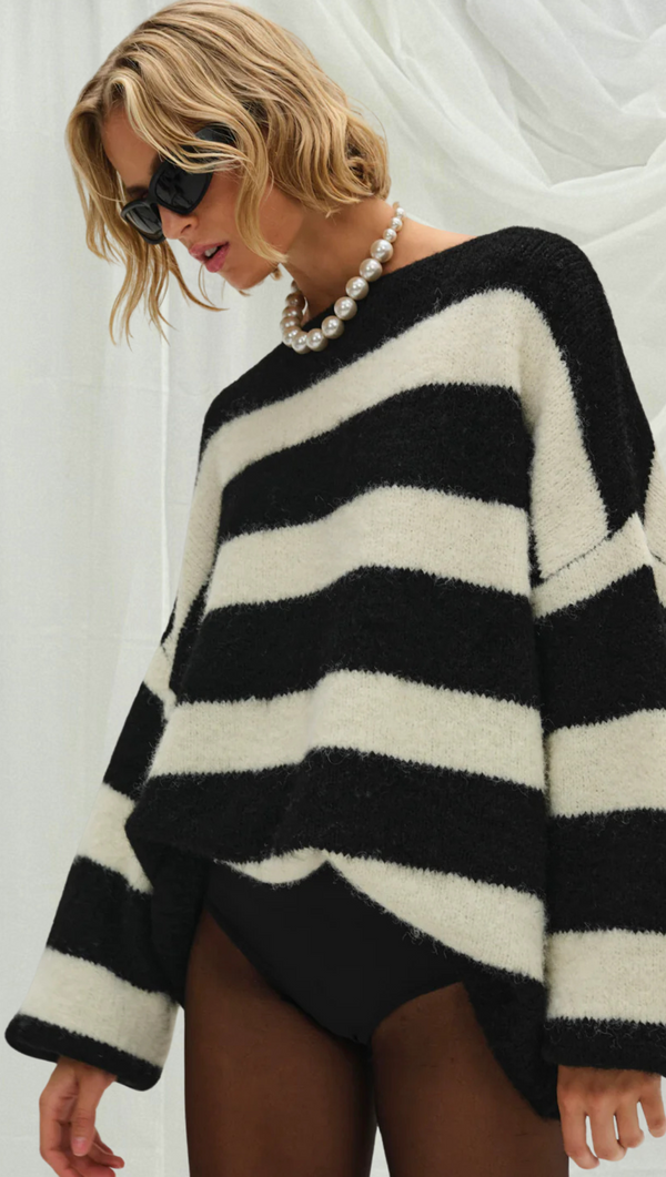 Meggy Oversized Sweater - Black