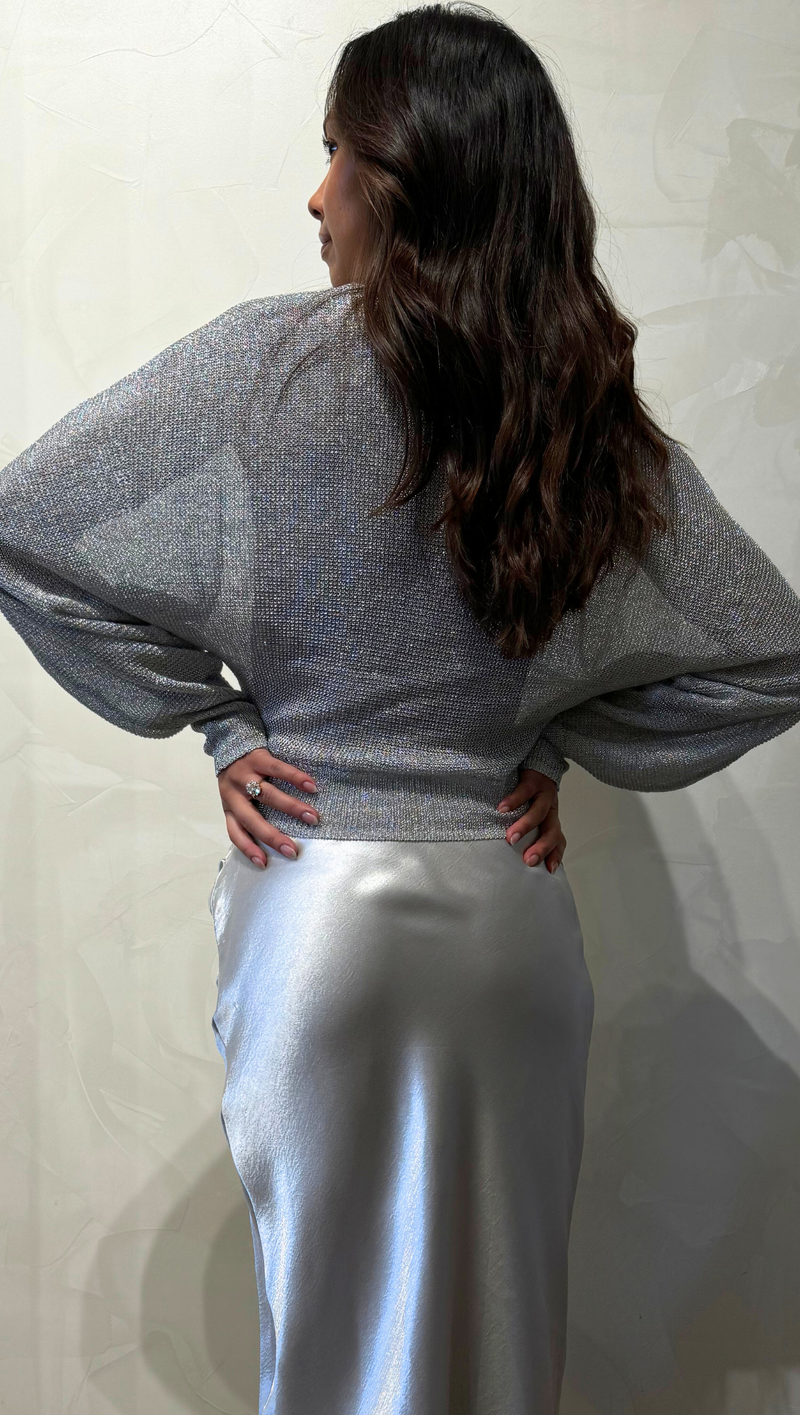 Isla Shimmer Blouse - Silver