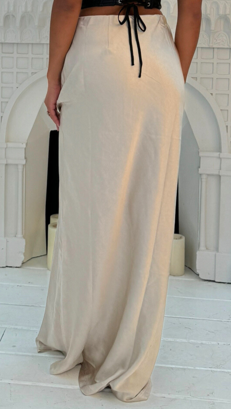 Vera Satin Maxi Skirt - Champagne