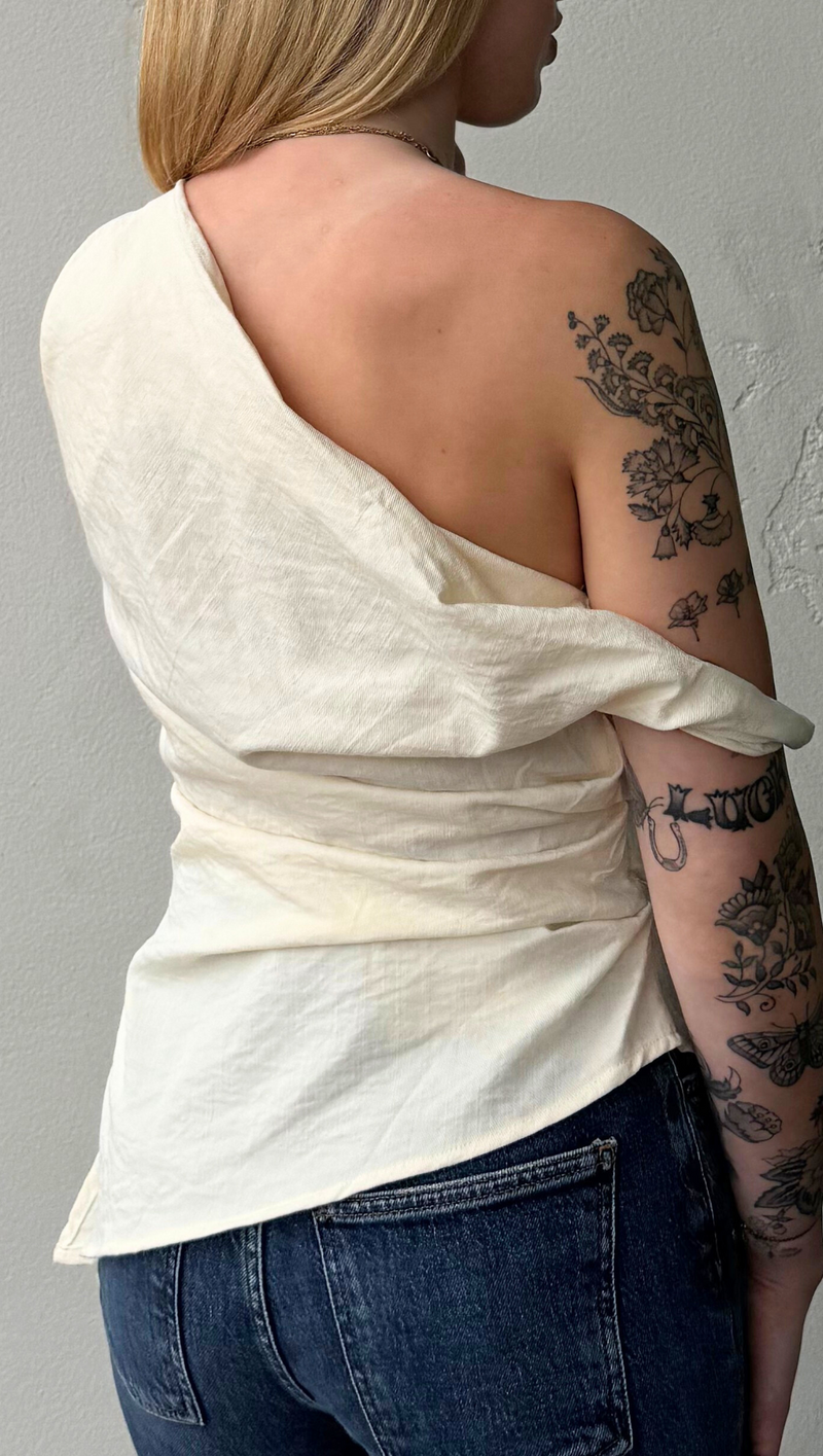 Kim One Shoulder Top - Vanilla
