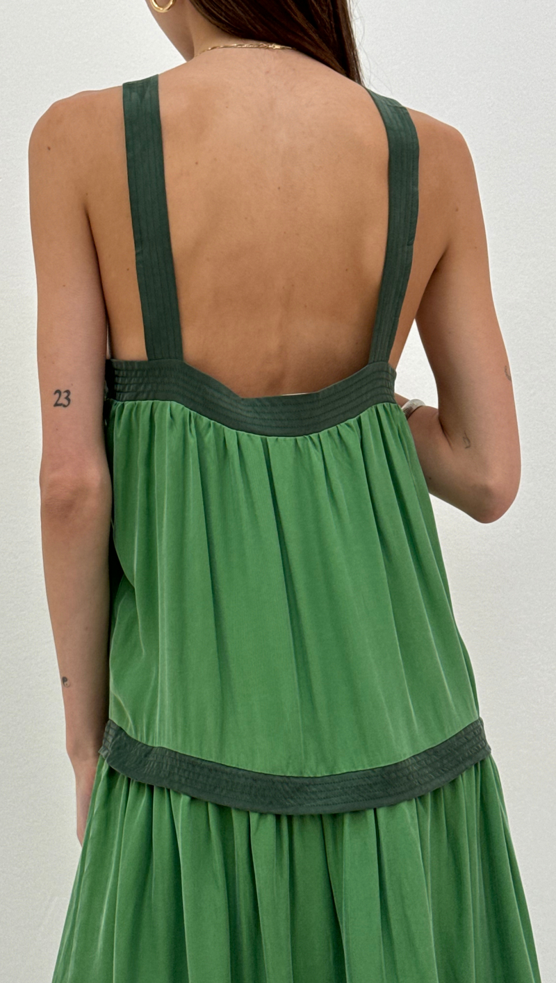 The Lamara Dress - Bottle Green