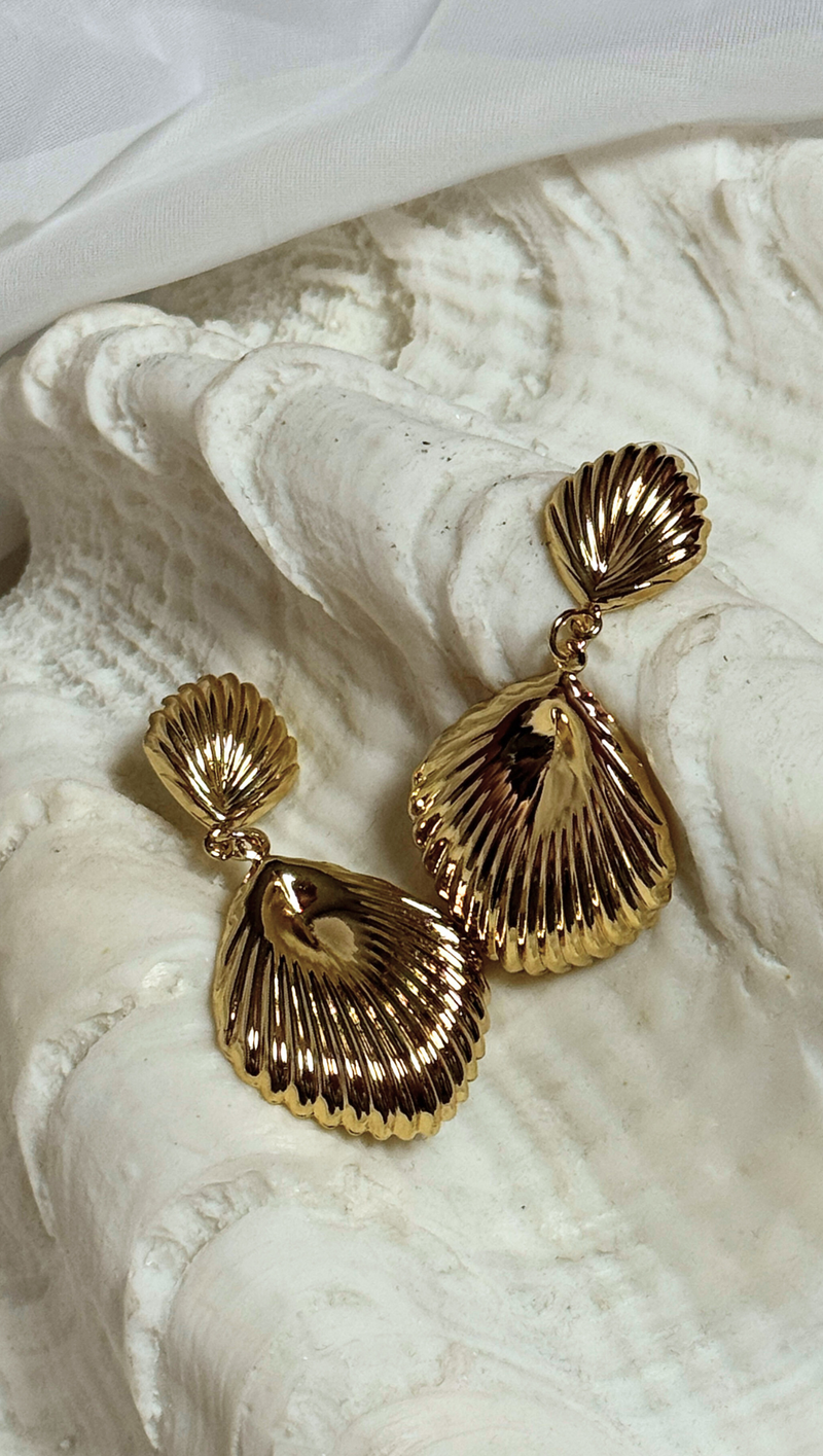 Seashell Dangle Earring - Gold