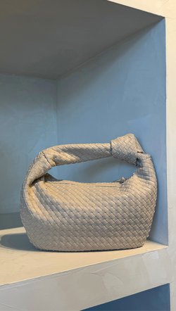 Woven Knotted Shoulder Bag - Oatmeal