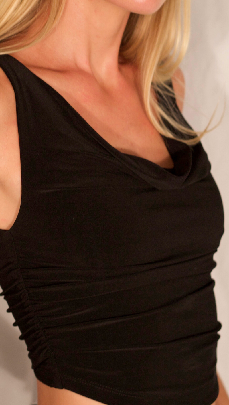 Harlow Ruched Tank - Black