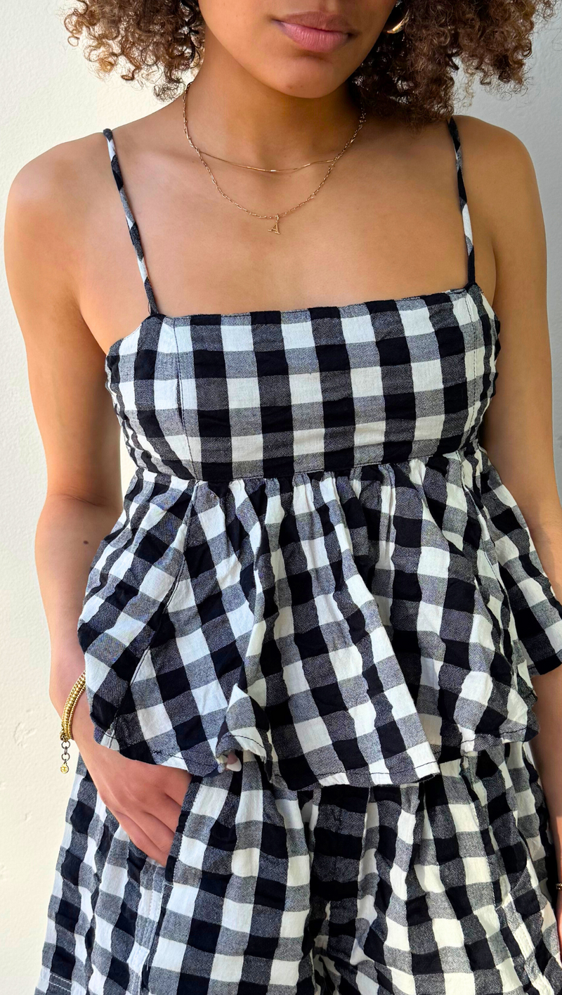 Mia Plaid Tank - Black Combo