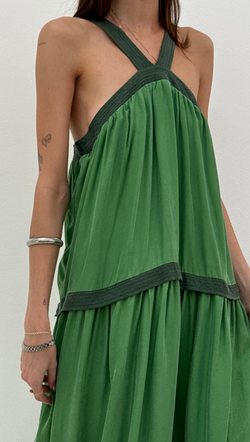 The Lamara Dress - Bottle Green