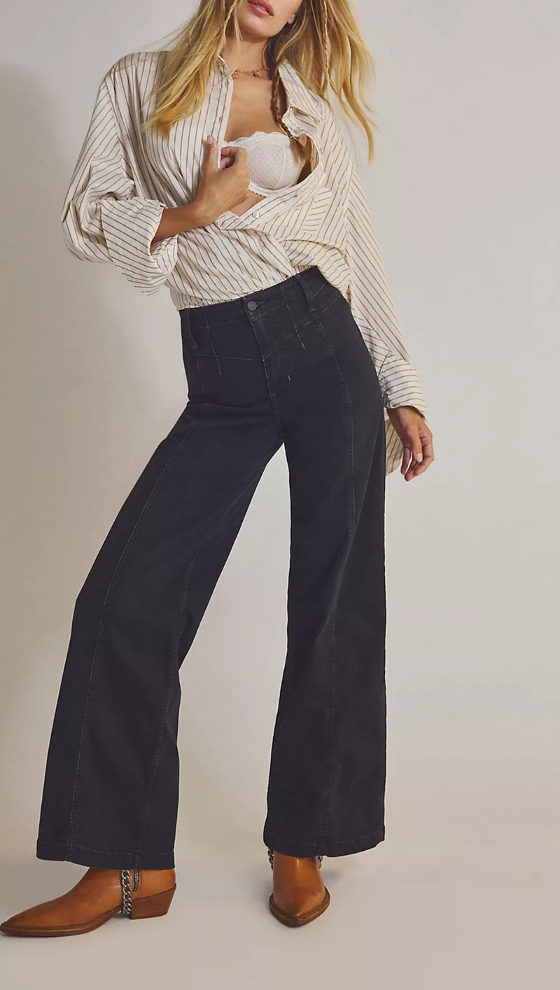 Libre Wide Leg Jeans - Cafe Noir