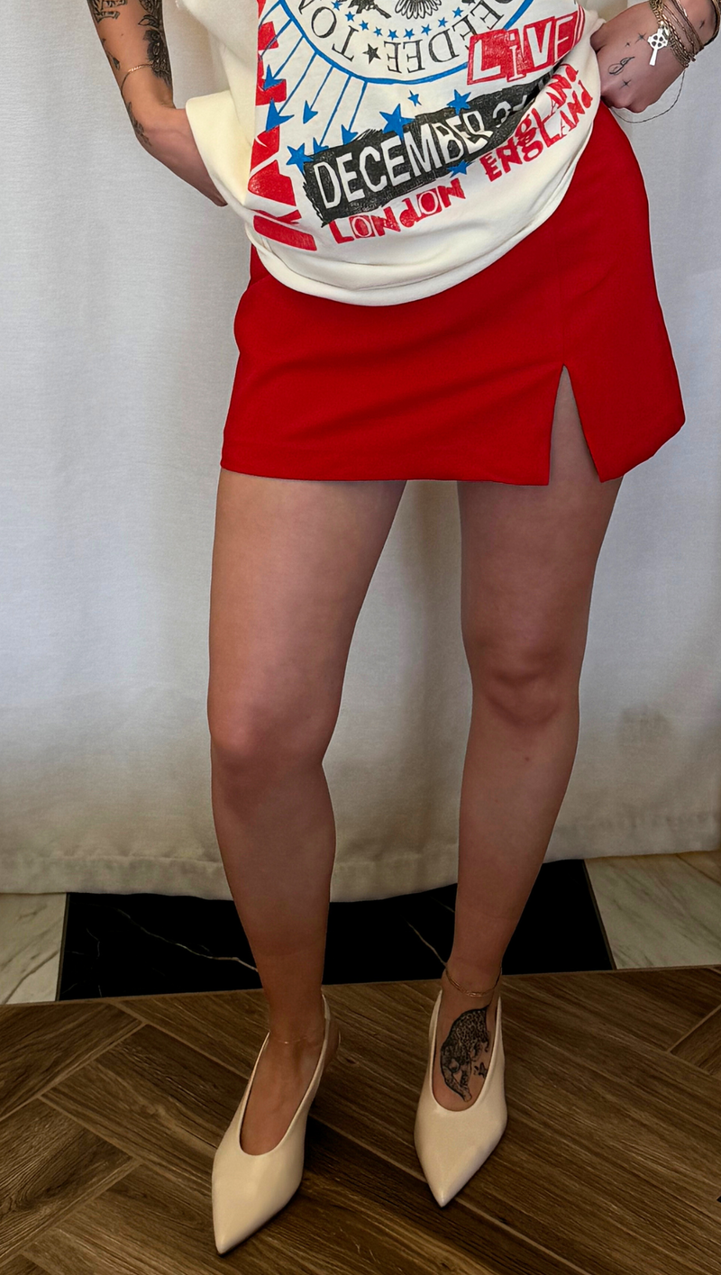 Sabrina Mini Skort - Red