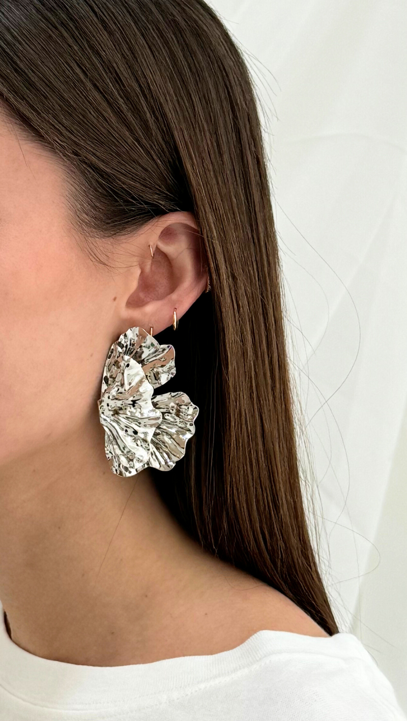 Silver Flake Earring