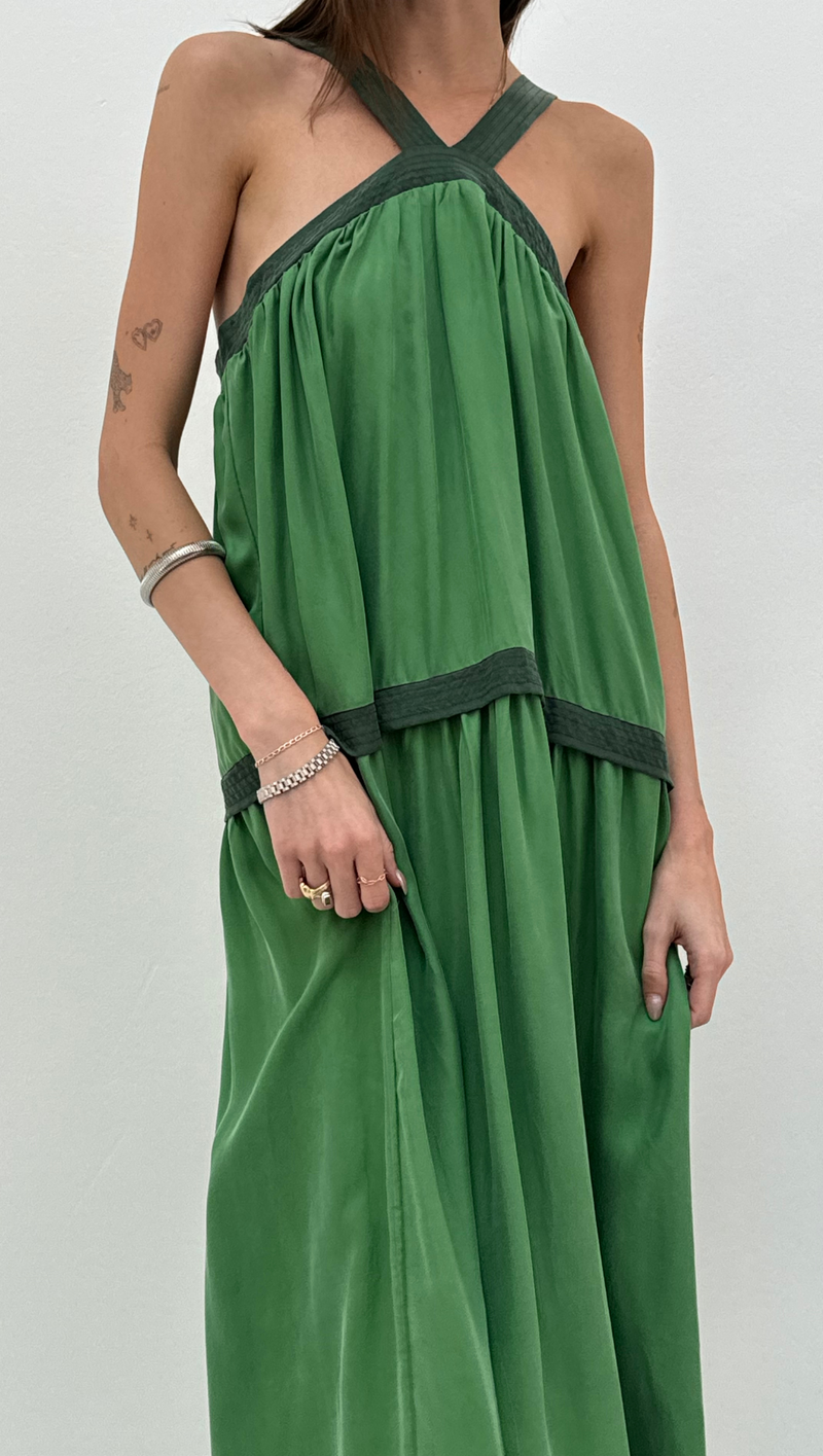 The Lamara Dress - Bottle Green