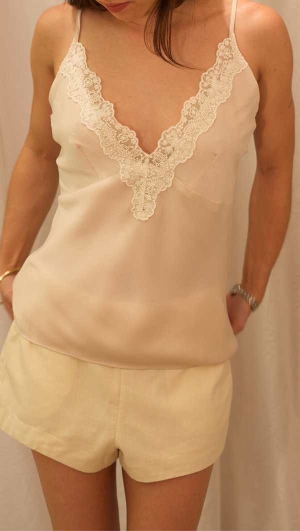 Taylor Deep Lace Cami - Champagne