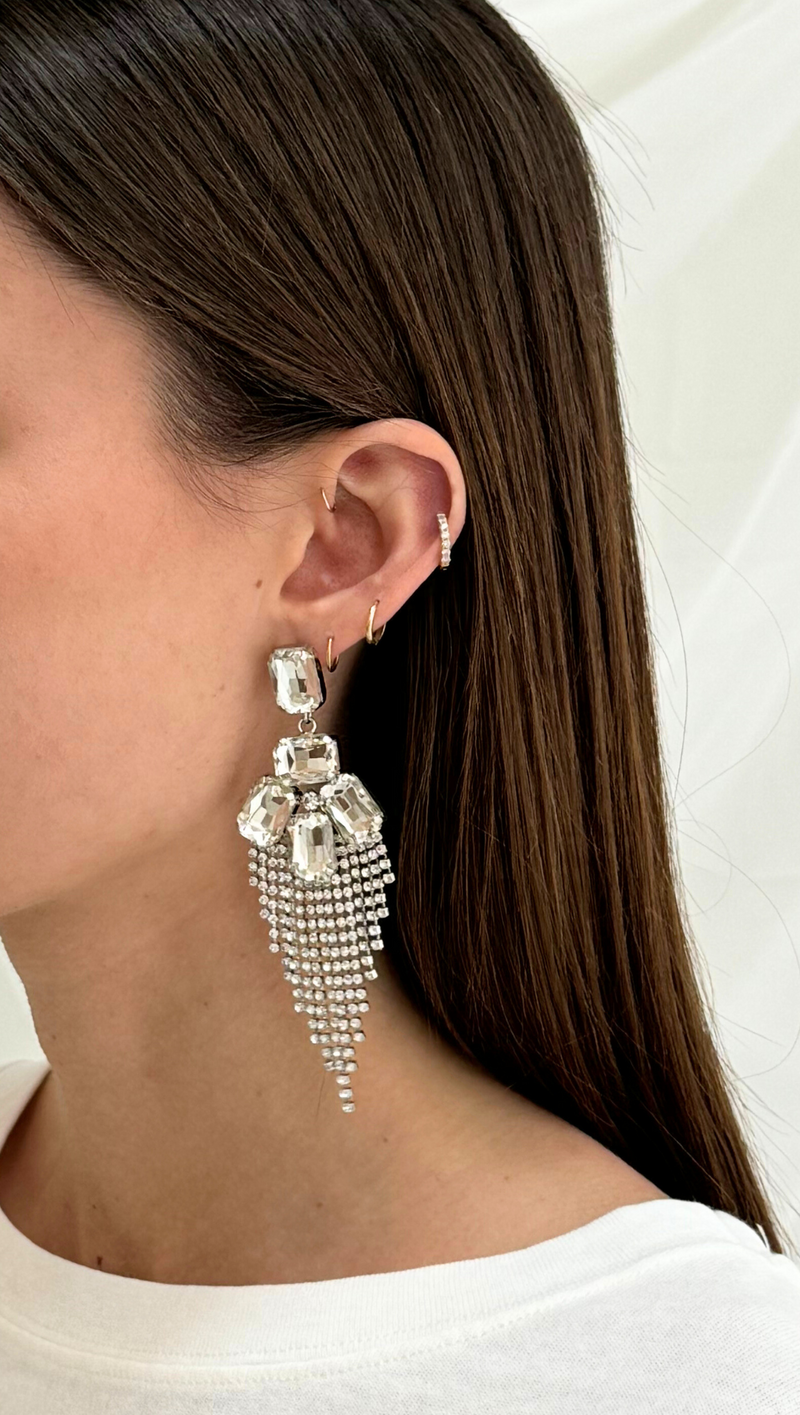 Dripping In Diamonds Statement Earring