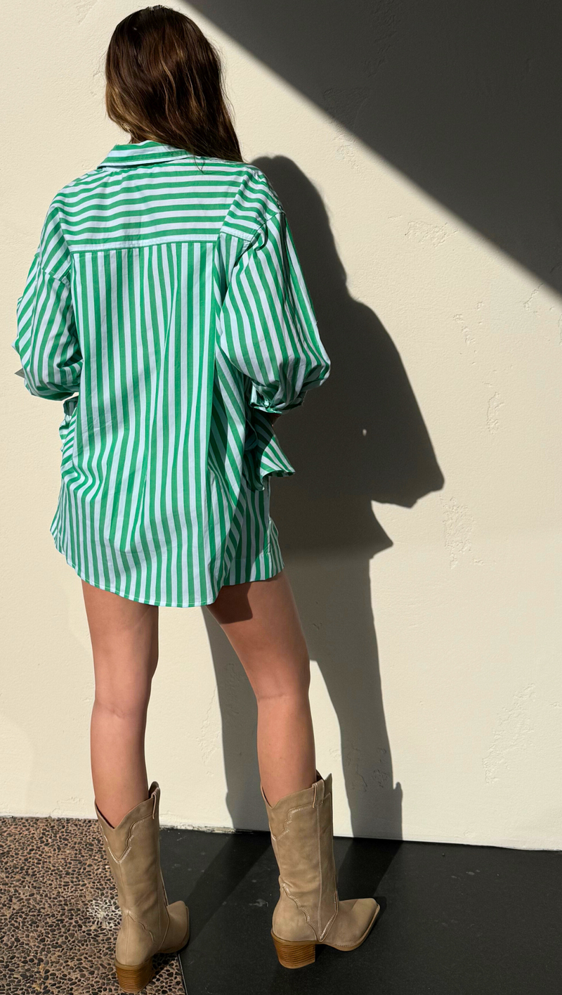 Candy Cane PJs - Green Stripe