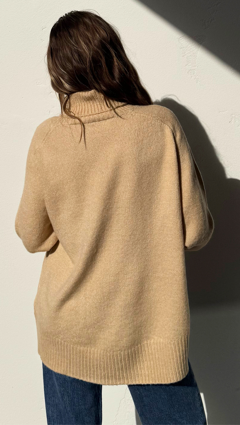 Soleil Turtleneck Sweater - Taupe