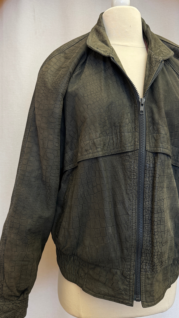 Skins Stamped Python Leather Jacket S/M
