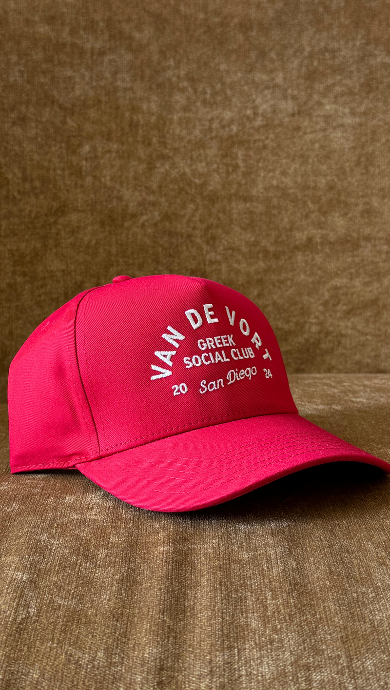 VDV Greek Social Club Trucker Hat - Red