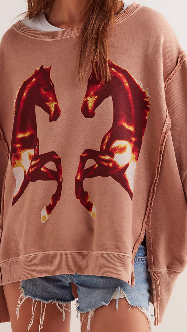 Graphic Camden Sweatshirt - Mirrored Horses