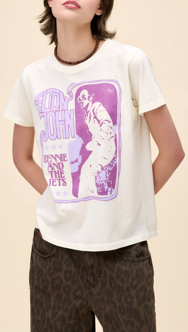 Elton John Bennie & The Jets Tee - Stone Vintage