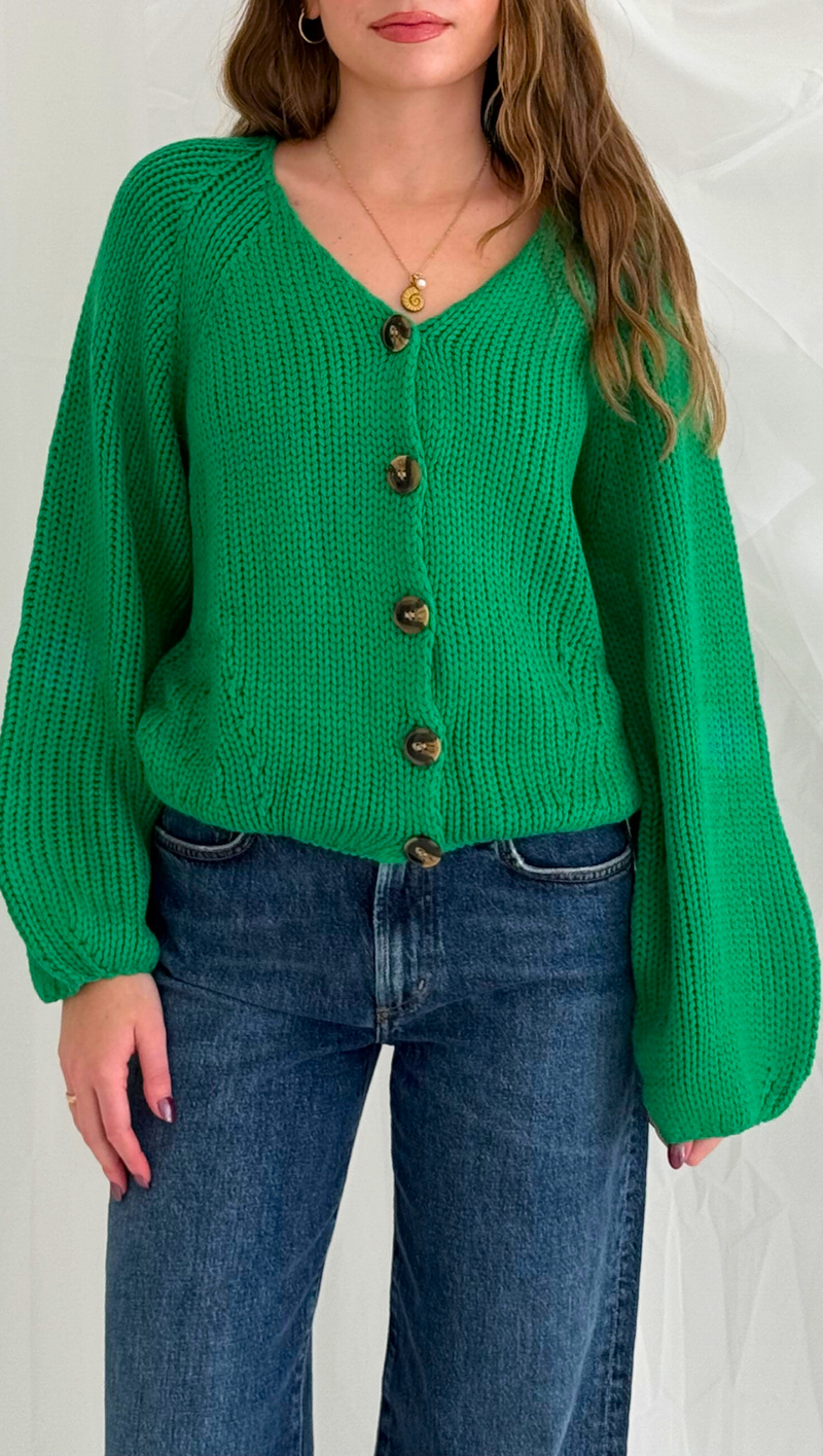 Dea V Neck Sweater - Green