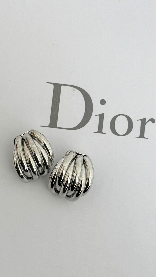 Layered Dome Earring - Silver