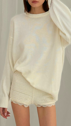 Dylan Crew Neck Sweater - Ivory