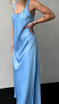 Maria Maxi Slip Dress - Sky Blue