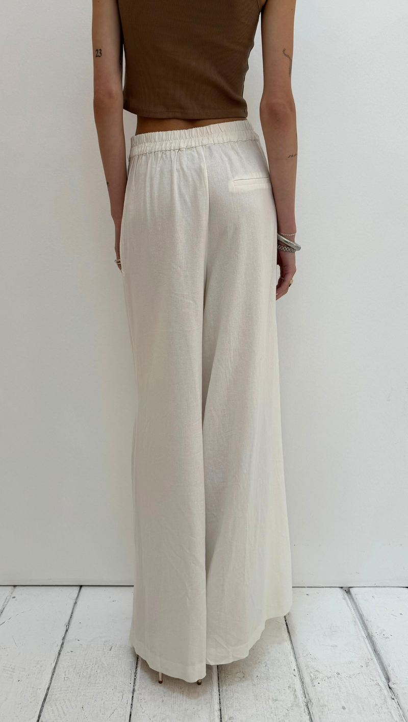 Mia Wide Leg Pant - Ivory