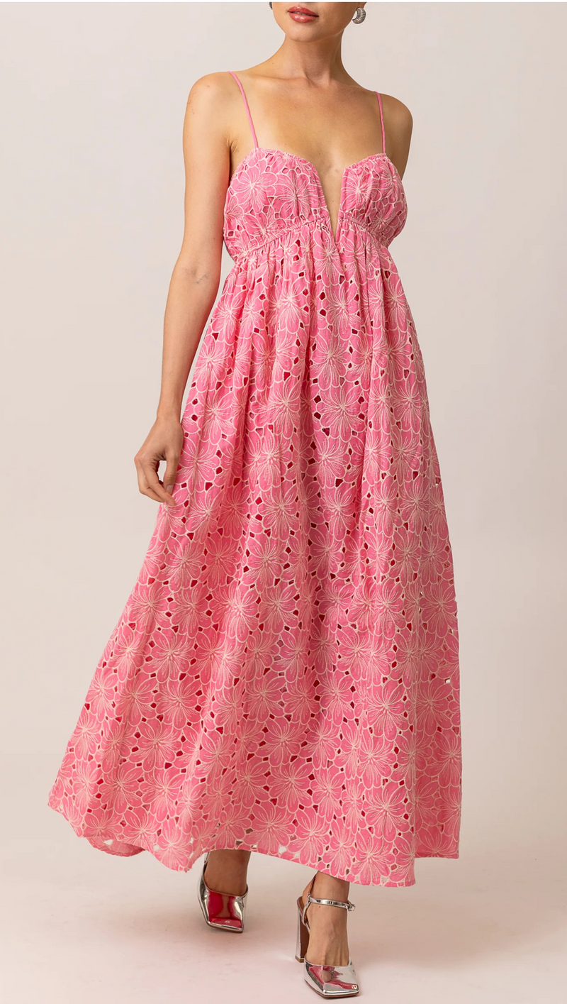 Tasia Plunging Dress - Pink